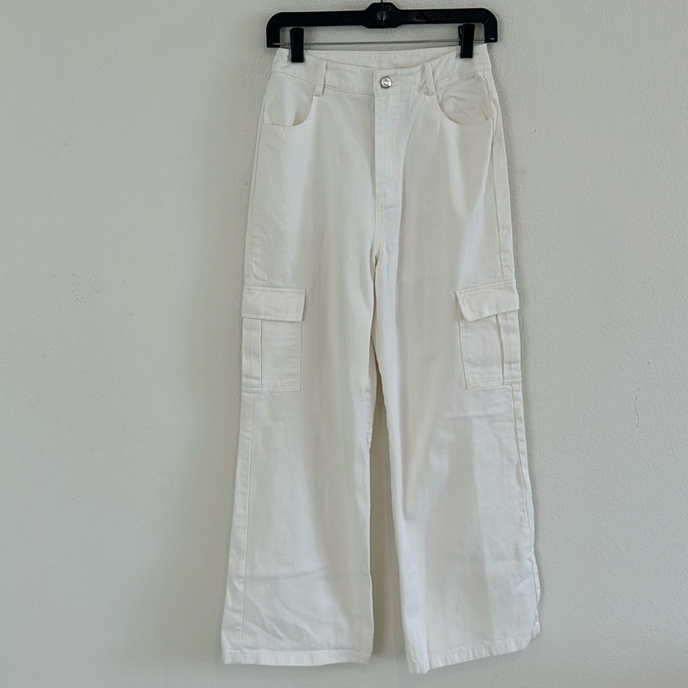 Princess Polly Jeremiah Cargo Jeans White